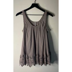 Mur Mur Swing Tank with Crochet Lace Trim Size M